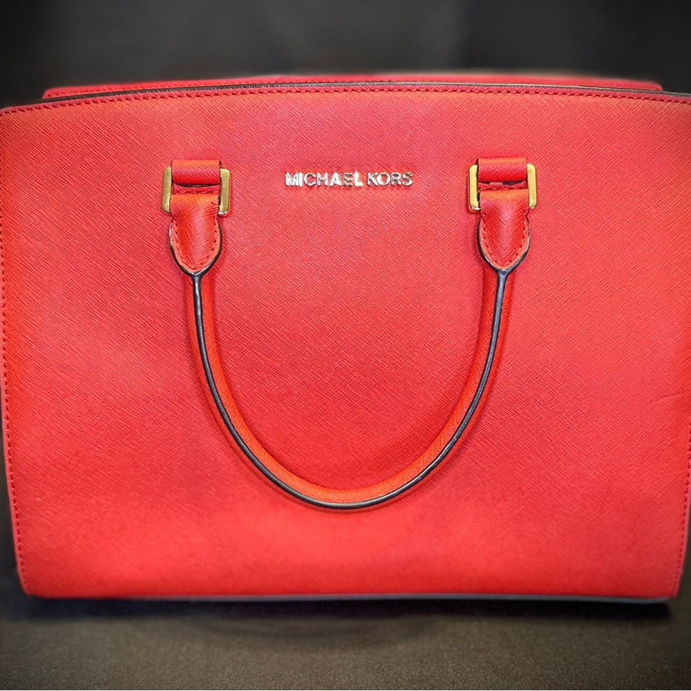 Michael Kors Red Saffiano Leather Tote